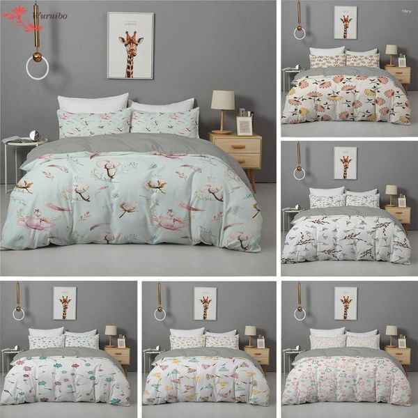 Bedding Sets Suécia Nórdica Simple Minimalista Tampa de edredão com travesseiro Cama de casal 150 folhas Consolador de inverno King