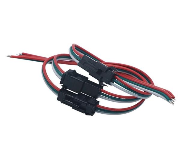 Edison2011 3pin Male LED Plug Conector FIRE CABO PARA WS2812BWS2811 LED Módulos de luz da faixa de lâmpada Driver de fita de lâmpada CCTV5277478