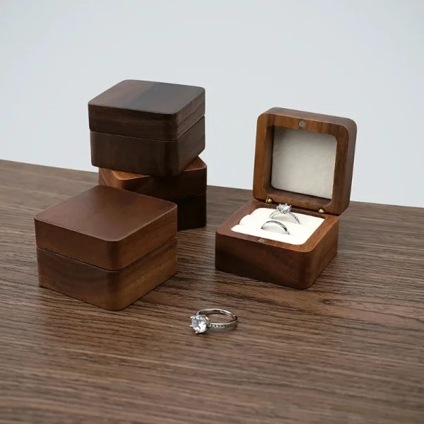 Neue hölzerne Luxusschmuck Geschenk Schmuckkasten Mini Schmuckring Ohrringe Aufbewahrungsboxen und Verpackung
