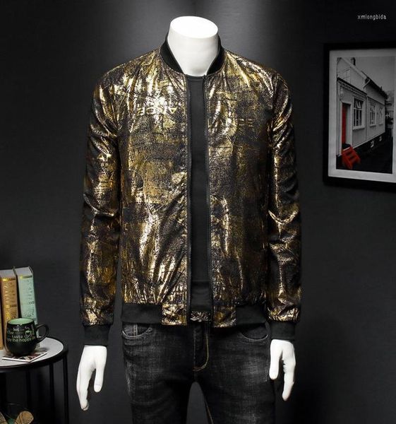 Giacche da men039s giacca da stampa in oro nero di lusso club cappaccia da bar per bombardiere jacquard bombardiere 6160298