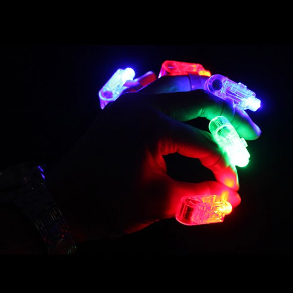 100 PCs/Los LED Fingerlicht 4 Farben Laserlampen für Kindergeburtstag Kinderspielzeuggeschenke KTV Bar Party Urlaub Dekorationen