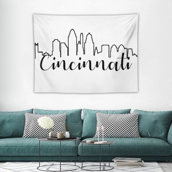 Cincinnati Skyline Sticker Tapeçaria Coisas para a Decoração Estética da Decorações do quarto da sala