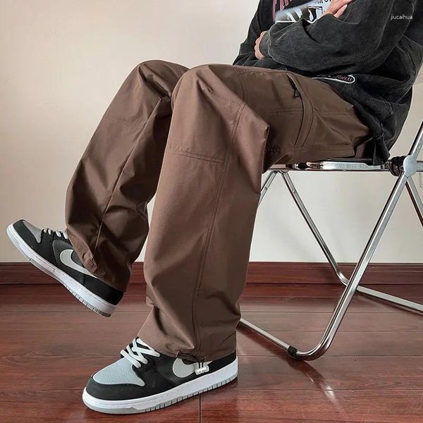 Pantaloni da uomo High Street Uomo impermeabile Casualmente Casual Simple Wide Gambe Crowstring Jogger Pantaloni giapponesi Streetwear in stile giapponese