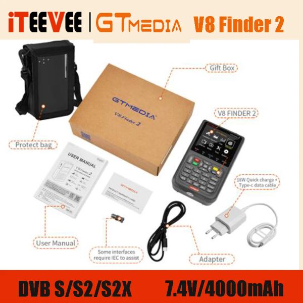 Box gtmedia v8 Finder 2 Pro Спутниковой сигнал Finder DVB S/S2/S2X HD 1080p ТВ -сигнал приемник SAT Декодер Brazil ACM H.264 Бесплатный корабль