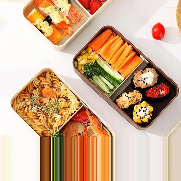 Bottiglie di stoccaggio contenitori pranzo giapponese a 2 strati Scatola impilabile con compartimenti Rinominabile Supon Spoon Fork