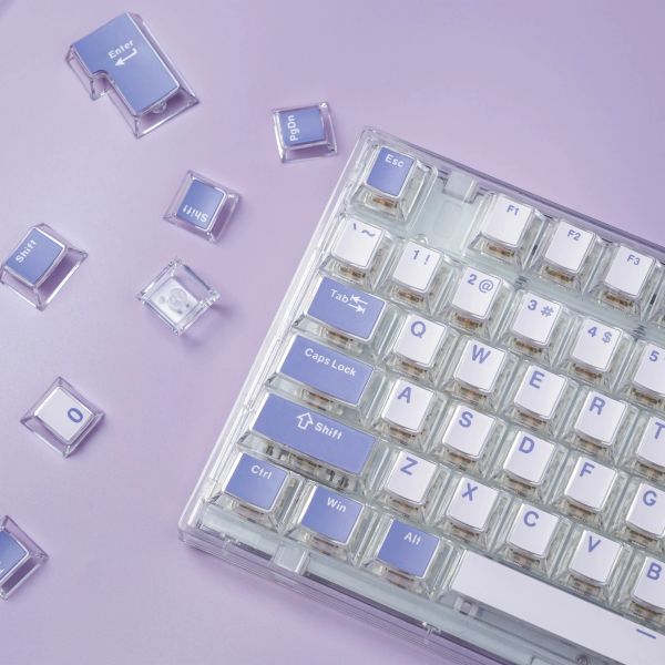 Аксессуары 128 клавиши прозрачные клавиши PC Double Shot Custom Backlit Keycaps Profile для Cherry Gateron MX Switches Keyboard