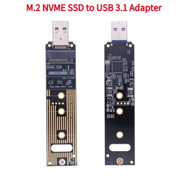 Enclosure M.2 NVME SSD a USB 3.1 Adattatore M.2 NVME alla scheda USB Lettore M.2 NVME a USBA 3.0 Card Converter per PCIE/M.2 NVME SSD