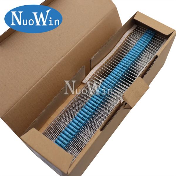 1000pcs/lote 2W Resistor de filme de metal 1% 1R-1M 2,2R 4.7r 10r 22r 47r 100r 220r 470r 1k 3,3k 10k 33k 100k 330k 0,1 0,22 47 470 ohms