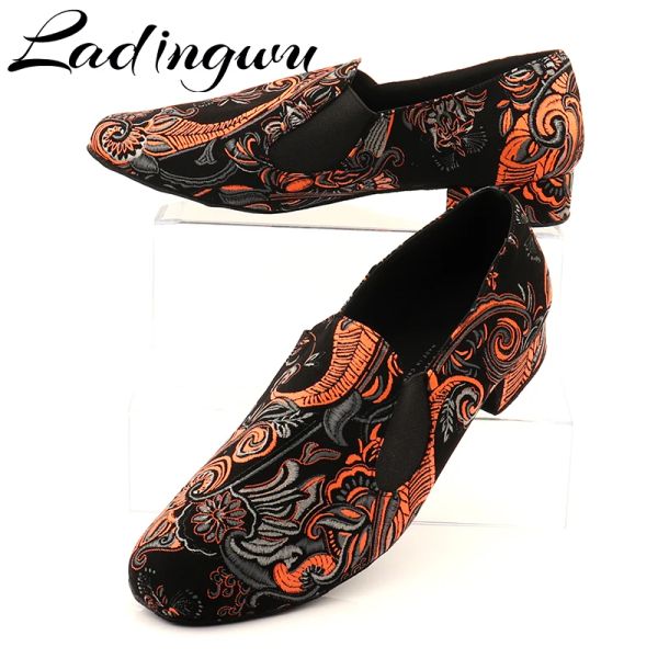 Сапоги Lodingwu New Style Men Latin Dance Shoes Rumba Tango Dance Shoes Men Salsa National Standard Dance Shoes Emelcodery Chinoiserie