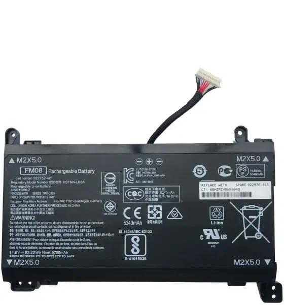 Batterien FM08 12 Pin -Anschluss Laptop -Batterie Ersatz für HP Omen 17an014ng TPNQ195 Serie Notebook 922976855 Laptop Akku