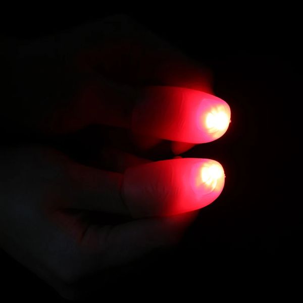 2pcs Hot Party Magic Light Up Glow Thumbs Fingers Trick aparecendo Light Close Up New