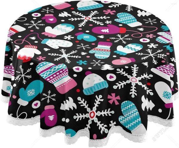 Tale da mesa de inverno Snowflakes Hearts Polca Dot Decoration for Party Natal Ano de Poliéster Tonela Branca de Laca