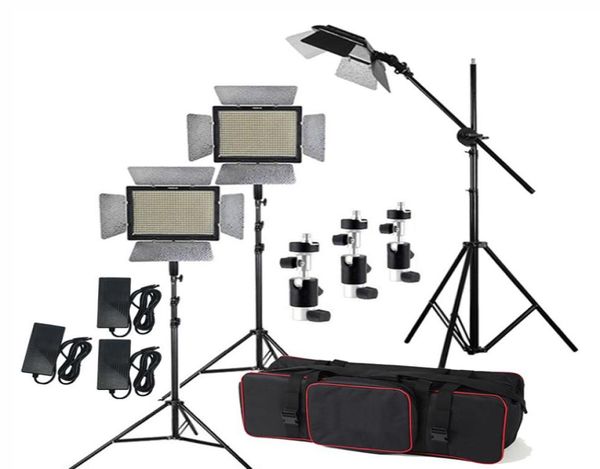 Kit de iluminação de estúdio 3pcs yongnuo yn600l II 32005500K Bicolor 600 LED Video Painel de luz Adaptador de energia 2M BOOM BRAN CA6758335