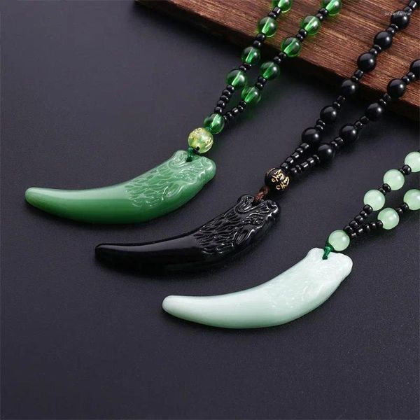 Anhänger Halsketten Temperament Paar Nachahmung Jade kleine Perlen Nische Design Mode Schmuck Chinesische Halskette Männer Mädchen Mädchen