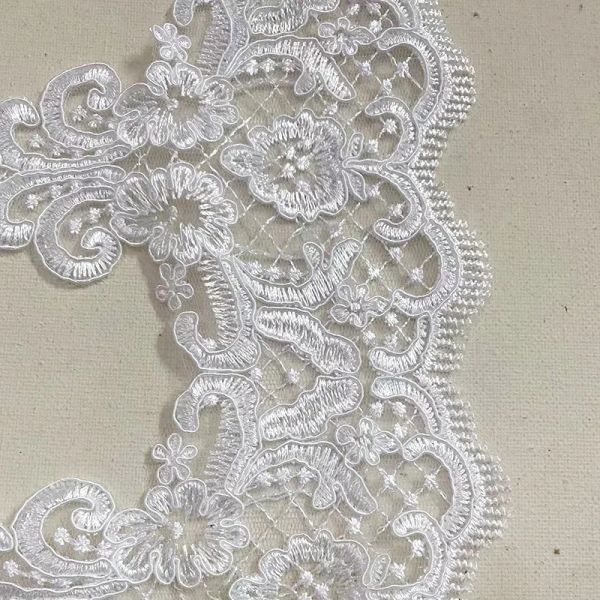Zart 1yard 15 cm breit sticksticke weiße Stoff Blume Venise Venice Mesh Spitzenverkleidung Applique Nähwerk für Hochzeit Dez.