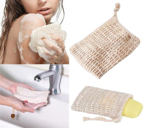 Natural Ramie Foaming Net Hangable Baumwoll- und Leinenseife Rettungssäcke zum Peeling Duschmassageschaum 3159322