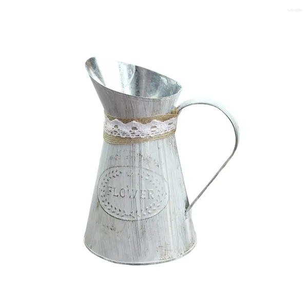 Vasen Metallblume Vase Pitcher Vintage verzinkt