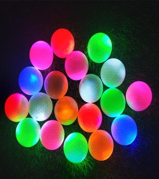 12 pcsbag golf palline da golf 6 colori luminoso pallina da golf illumina la palla scura per allenamento notturno materiale ad alta durezza per 6627384