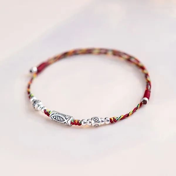 Bangle Style Chinese Lucky Koi Fish Fish Braed String Bracelet Fashion Casal Bracelets Ajusta Amigos Presentes de aniversário