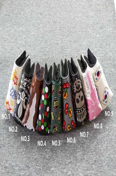 Заводские розетки вышивая гольф -клуб Headcover для Blade Putter Style 9 Options3575075