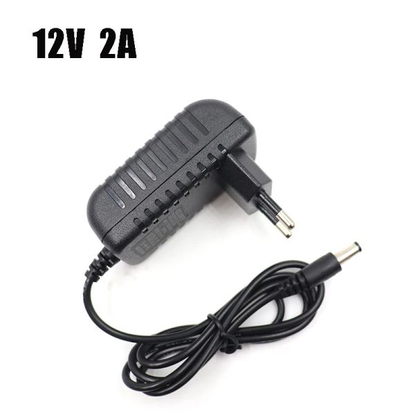 AC 100V-240V a 12V 2A Conversor de adaptador de energia DC 12 volts 2000Ma 5.5x2.1-2.5mm Charger para a câmera de LED Light Light CCTV