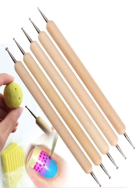 Набор 5pcs Nail Art Dotting Tools Set Ball Pirting Stylus Tracing Tool для рисования шар для кончика шарика Dlay Tools Sculpting Stylus2338310