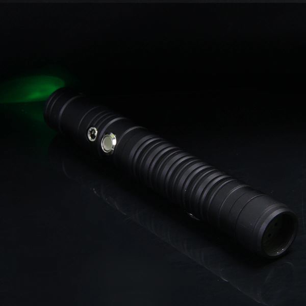 Sabre de luz de dois gumes rgb 7 cores mudam laser laser dois em um sabre sabre comutável alça de metal full cosplay presente