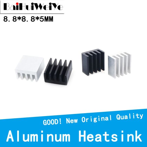 20pcs/lote 8,8*8,8*5 mm de alumínio de alumínio Radador de calor do radiador de calor resfriador para Chip IC Electronic IC IMPRESSORA 3D CPU RAM A4988