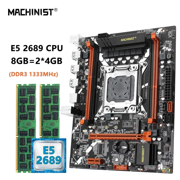 Motherboards MACHINIST X79 Z9 D7 CONJUNTO DE MANATIMENTO LGA 2011 Kit Xeon E5 2689 CPU do processador 8GB = 2pcs*4GB DDR3 ECC RAM MEMÓRIA NVME M.2 SATA M.2