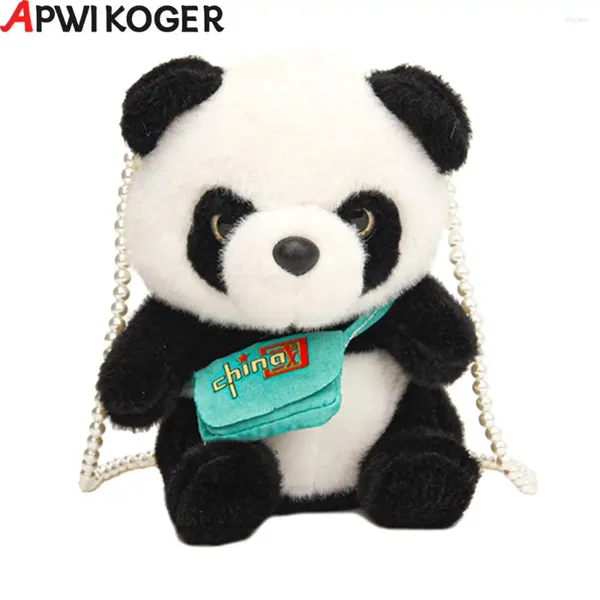 Bag Frauen süßer Cartoon mit Reißverschluss Panda Messenger weiche Mobiltelefonbeutel Mädchen Winter Warm warm