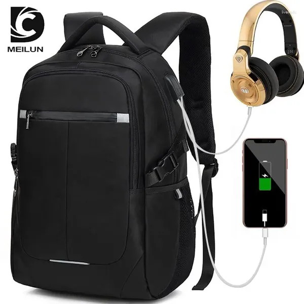 Backpack Anti Lapt Fashion Men multifunzionale impermeabile da 15,6 pollici per laptop man di ricarica di viaggio scolastico USB