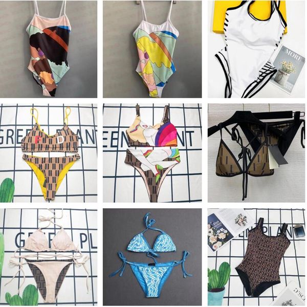 2024 Sıcak Moda Kadın Mayo Seksi Kızlar Banyo Takımlı Yaz Mayo Bikini Set Mektup Deseni Kadınlar Bodysuit Yüzme Giysileri