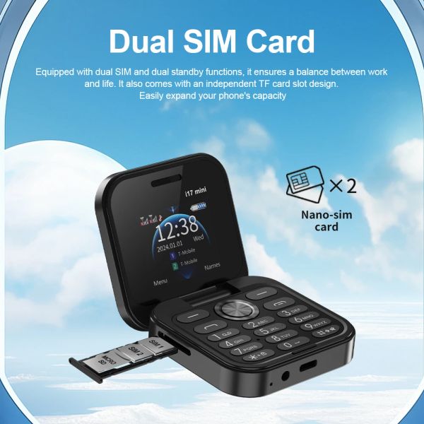 Servo I17 Mini Dual Sim Card Fold Mobile Phone 2G сетевой видеоплеер Flashlight FM Radio Magic Voice Small Box Flip мобильные телефоны
