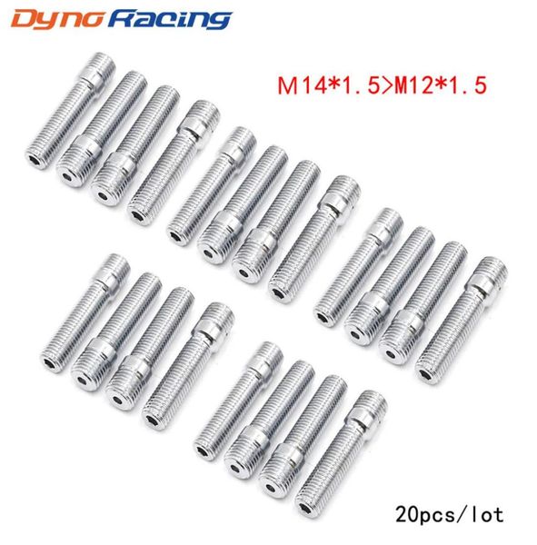 20pcs M14x15 bis M12X15 Neue Rennwagen -Wheelsteumumwandlung hohe Lug -Bolzen zu Stiften 58 mm TT1011074402241