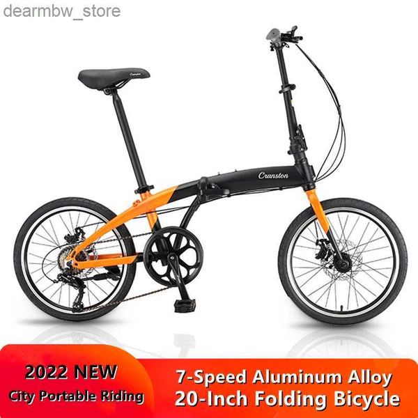 Bikes Cranston-Aluminium-Legierung Falten-Fahrrad für Erwachsene Ultra-Licht-Roller-Student Walking Bike City Reiten 7 Geschwindigkeit 20 Zoll L48