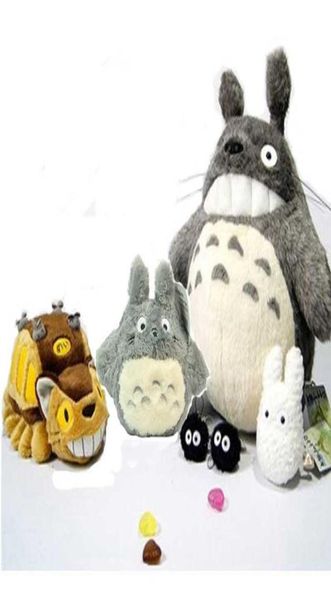 Chegadas meu vizinho Totoro Plush 6PCSset Conjunto de família Pelucia Doll Kids Toys Upgrade Ghibli Catbus Peluche T2006191479509
