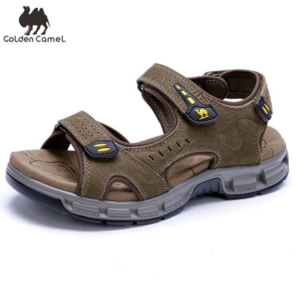 Stivali Golden Camel's Men's Sandals in pelle aperta per le scarpe da spiaggia da passeggio per uomo acqua atletica all'aperto impermeabile