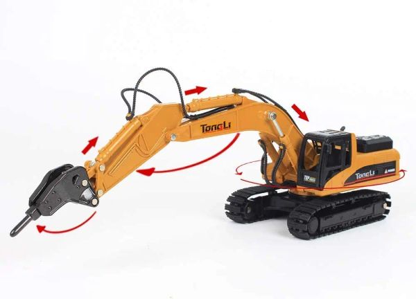 Huina 1:50 Diecasts Digger Modelo de escavadeira Backhoe Loader Vehicles Toys Toys Breather for Boys Collectables Gifts Christmas Gifts