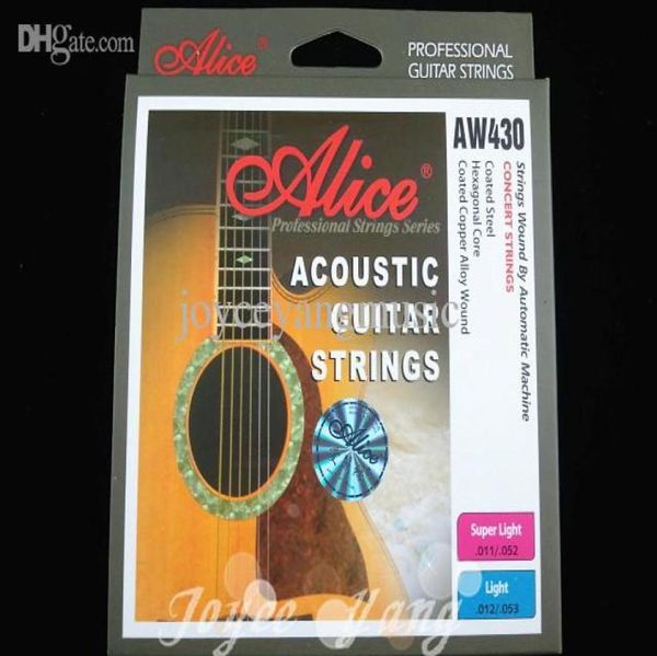 Alice AW430 Super Lumin Strings de guitarra acústica Plated 1st6th Strings Wholes 2943280