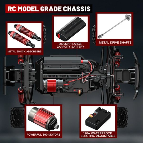 RC CAR50KM/H 4WD SMRC-1213 1:14 Com LED Light Remote Control Cars Caminhão Monster de alta velocidade para Kid vs Wltoys