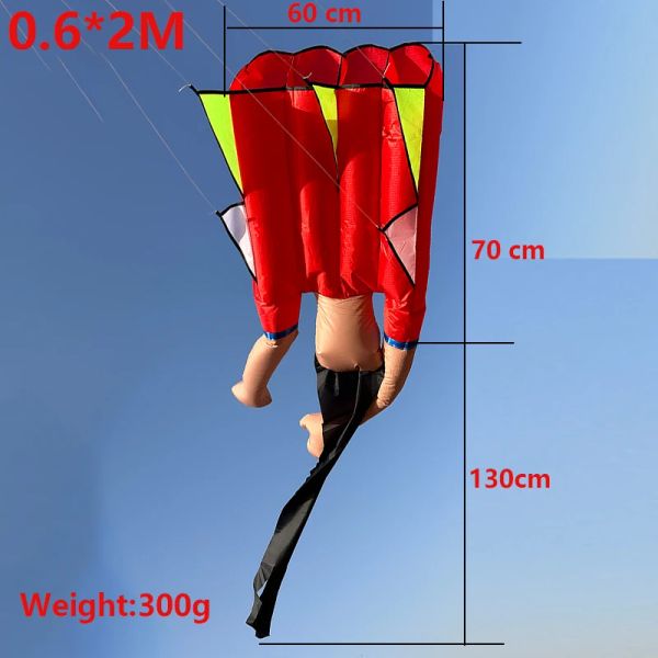 0,6 * 2M Fun Beach Professional Kites 3D надувные мягкие змеи легко летать на слезах.