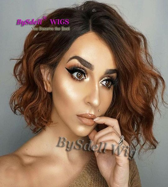 Nuovo bob wavy a bassa ondata nera scuro scuro flapper lob acconciatura parrucca corta curly fringe corta pixie taglio parrucche uniche full wigs per nere wome8295035