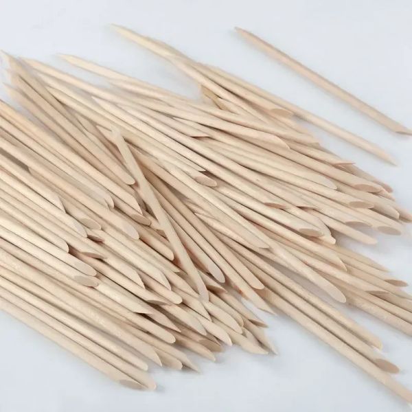 100pcs unha art art sticks de madeira laranja removedor de pusher de cutícels Manicure Pedicure Tool 75mm Natural Stick para Manicure Tool Set