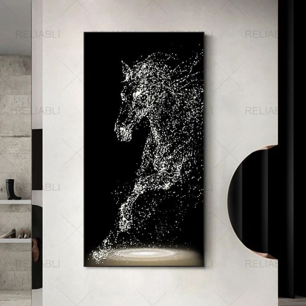 Poster di cavalli astratti moderni Stampare la pittura di pittura di pittura di veranda leggera e ombra per soggiorno decorazione per la casa di lusso