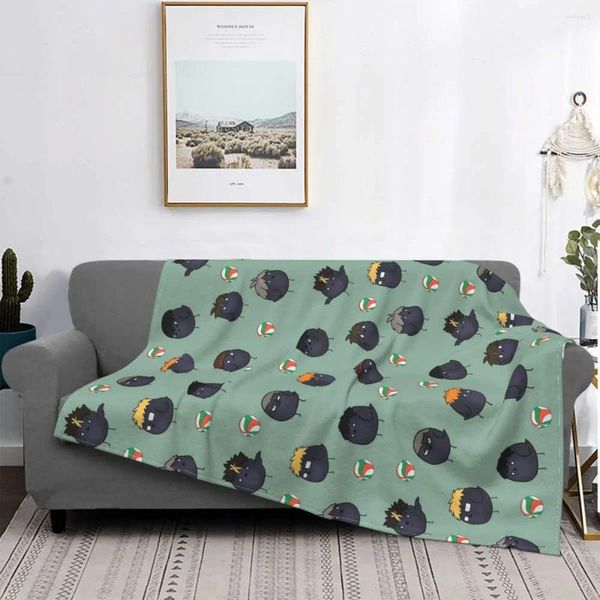 Battaniye kanepe dekor haikyuu !! Bebek kuzgun kargaları karasuno noel hediyeler rahat mikrofiber atma battaniye