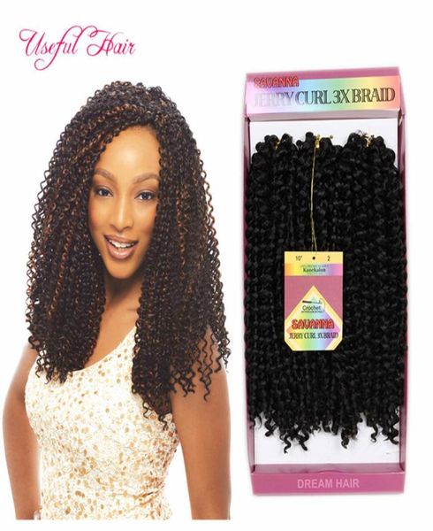 Cabelo de trança sintética pré -loop savana jerry curly tranças extensões de cabelo ombre weaves brasileiros para mulheres negras3179907