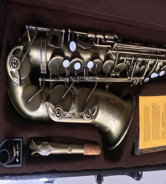 11 Super Action R54 Saxofone Antique Copper Alto Full Flower EB Modelo e Sax plano com bocal de case de Reeds Professional5939549