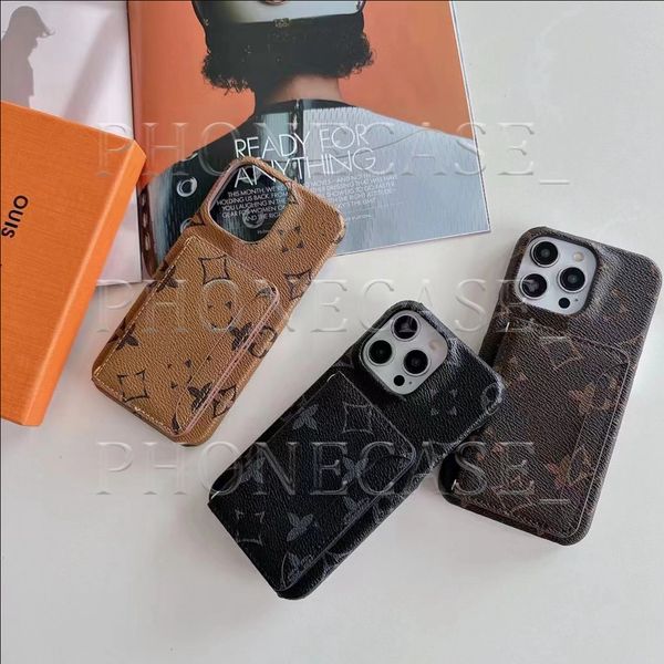 Bellissima custodia per telefoni iPhone 15 14 Pro Max Leather L PUASE CARDA DI QUALITÀ 18 17 16 15PRO 14PRO 13PRO 13 12 11 XS XS Samsung S22 S23 S24 S25 S26 Ultra Case con Logo Box DM