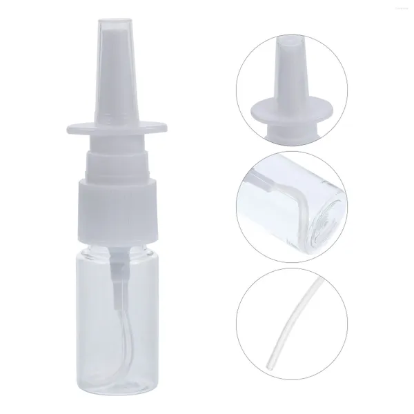 Bottiglie di stoccaggio 5 pezzi Contenitori di plastica in bottiglia piccola che riempie spray nasale fine nebbia di vetro