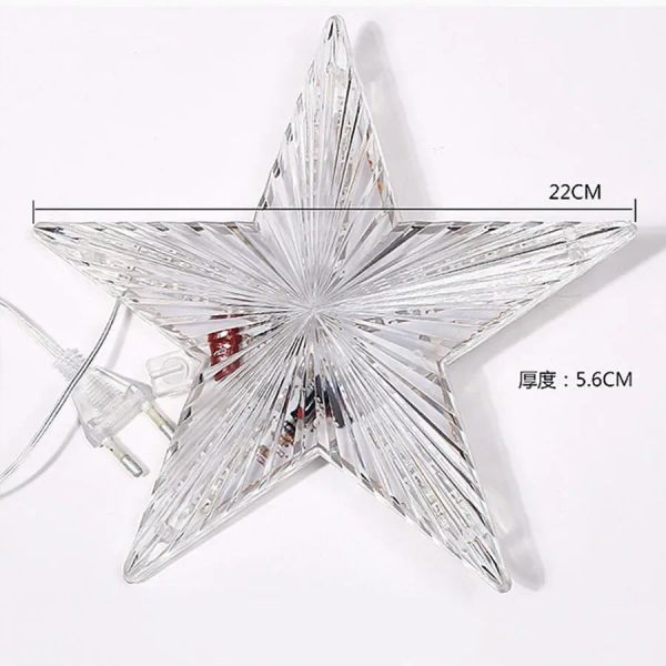 Conecte a árvore de Natal Topper Star LED LED Star Tree Top Top de 5 pontos Night Night Light Treetop Star Fairy Light for Holiday Decor